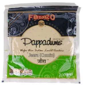 Papadum Jeera (cumin) s rímskou rascou 200 g, FUDCO