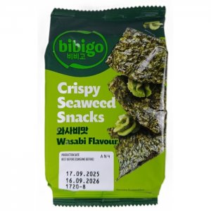Pražené morské riasy s príchuťou wasabi, 5 g, Daesang